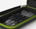 Darts Case in Black and Green - Inside view of darts