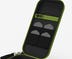 Darts Case in Black and Green - Inside view of flights pouch