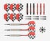 DW Original Challenger Soft Tip Darts - Includes 3 dart barrels, 9 pixel tips, 9 shafts, 9 flights, and 8 flight protectors