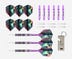 DW Original Liberty Soft Tip Darts - Includes 3 dart barrels, 9 Pixel Tip, 9 flights, 9 shafts, and bottle opener.