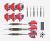 DW Original Flash Back Steel Tip Darts - Darts, Flights, Shafts, DW Point Sharpener, and Flight Protector