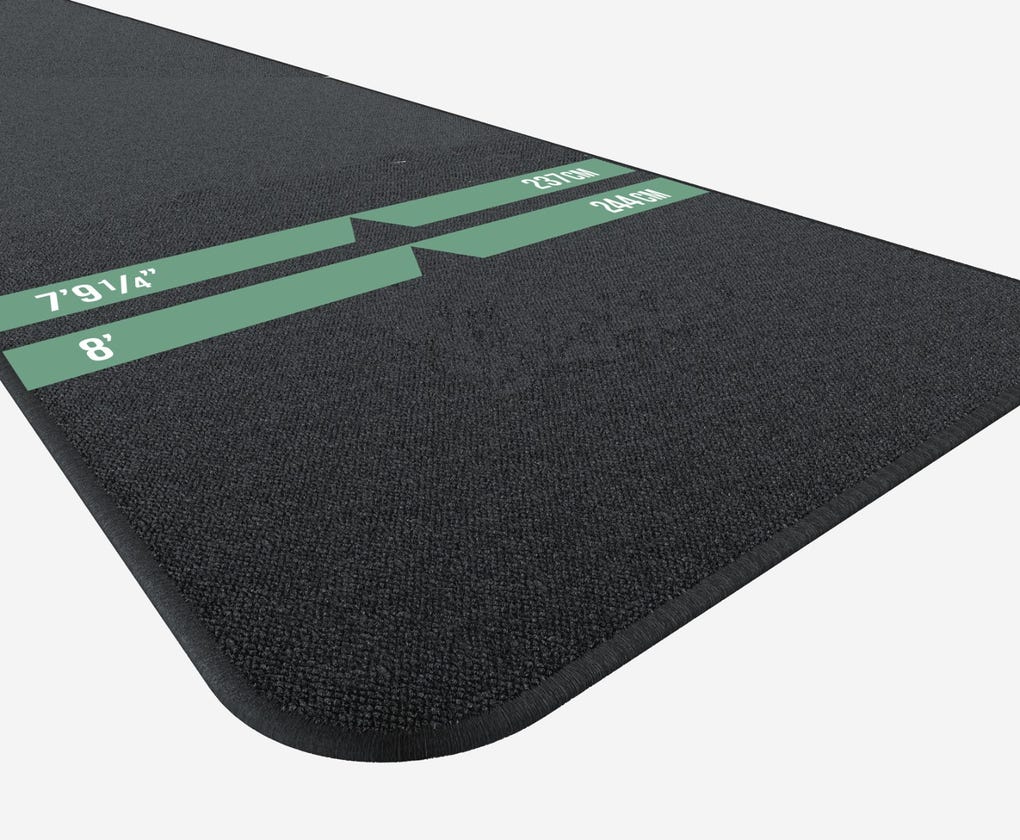 DW Original Sure Shot Dart Mat - Close up of the throwing lines