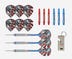 DW Original Regulator Steel Tip Darts - Includes 3 dart barrels, 9 shafts, 9 flights, and bottle opener